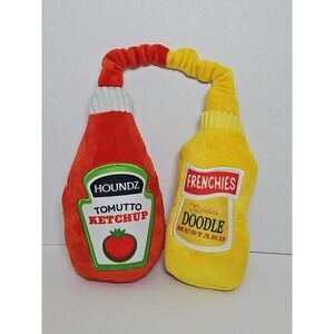 BARK BOX Dog Toy Ketchup Mustard Hot‎ Dog Large Summer Grill